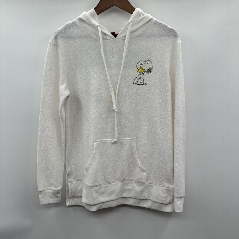 Peanuts Collection Womens Medium Hoodie Sweatshirt White Woodstock Snoopy